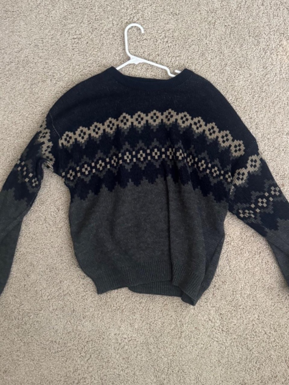 Basic Editions Fair Isle Vintage Grandpa Sweater
